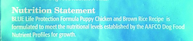 pet food nutrition statement
