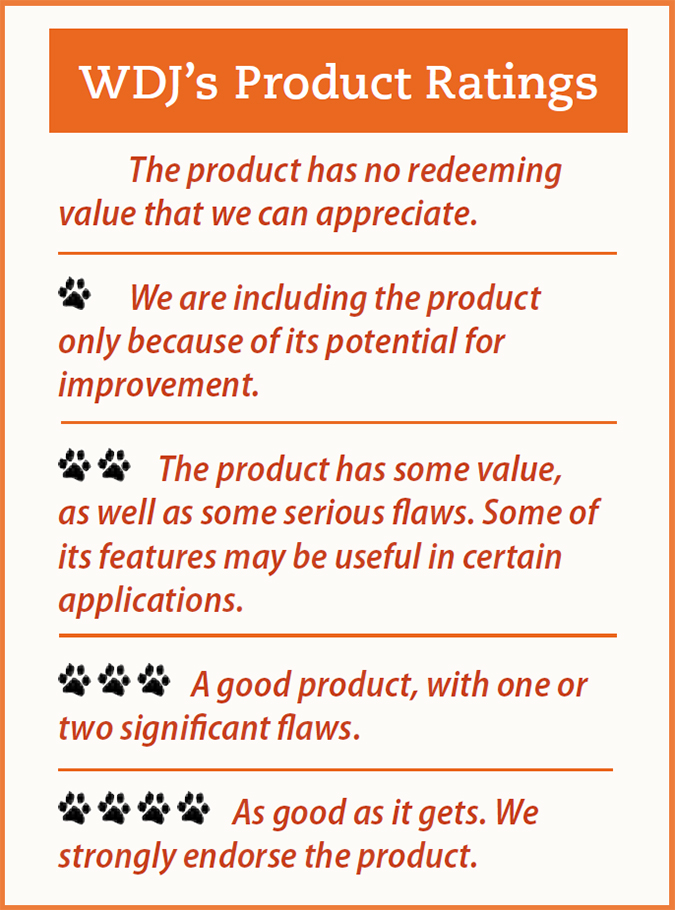 whole dog journal product rating scale