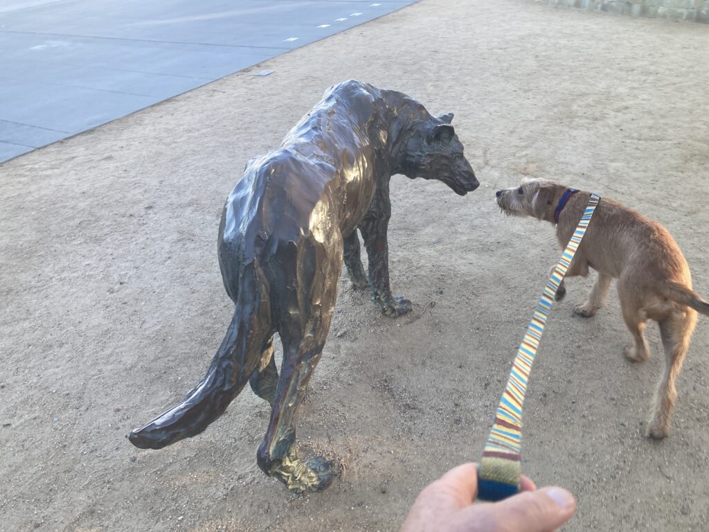 dog and statue
