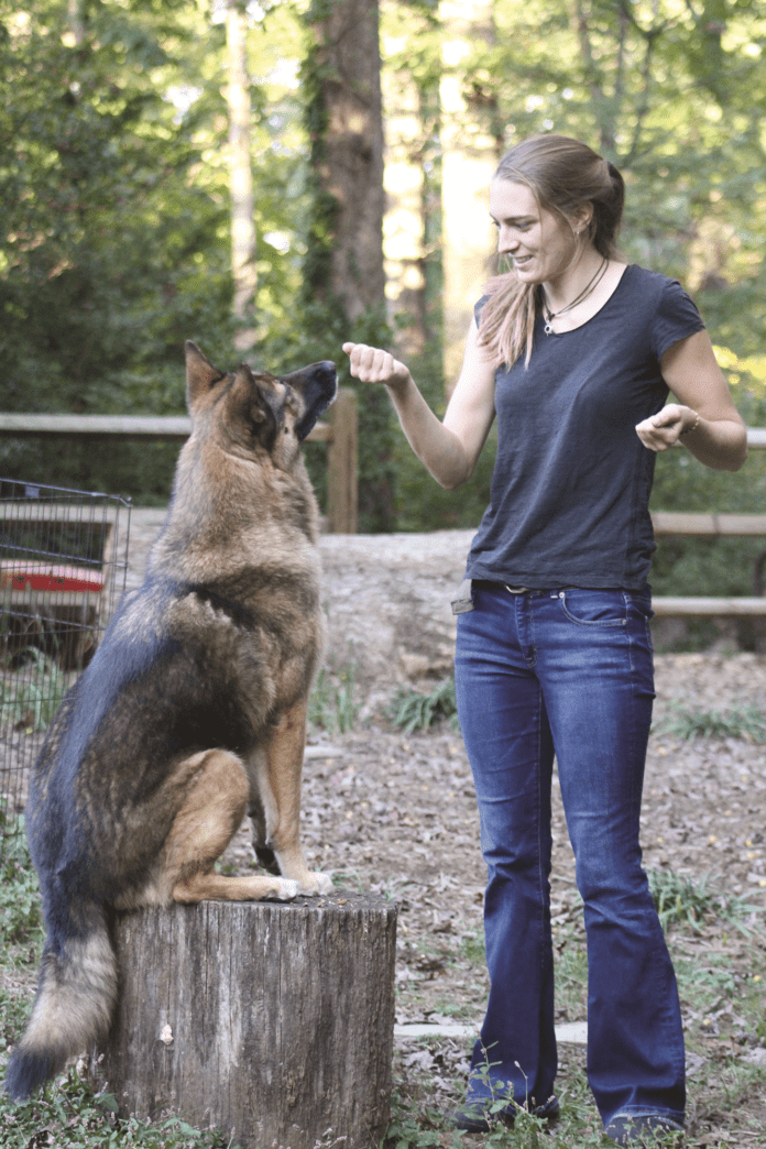 Woman and dog