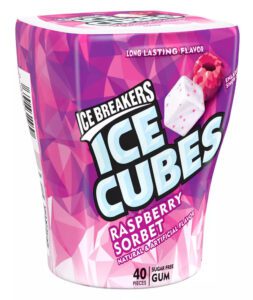 Raspberry Icebreakers gum containing xylitol