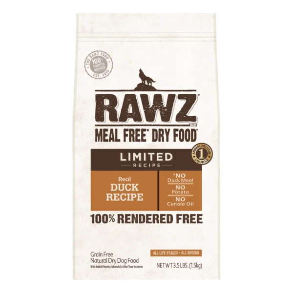 RAWZ_WebsiteCarousel_Dog_LTDKibble_Duck_3.5lbs-FRONT